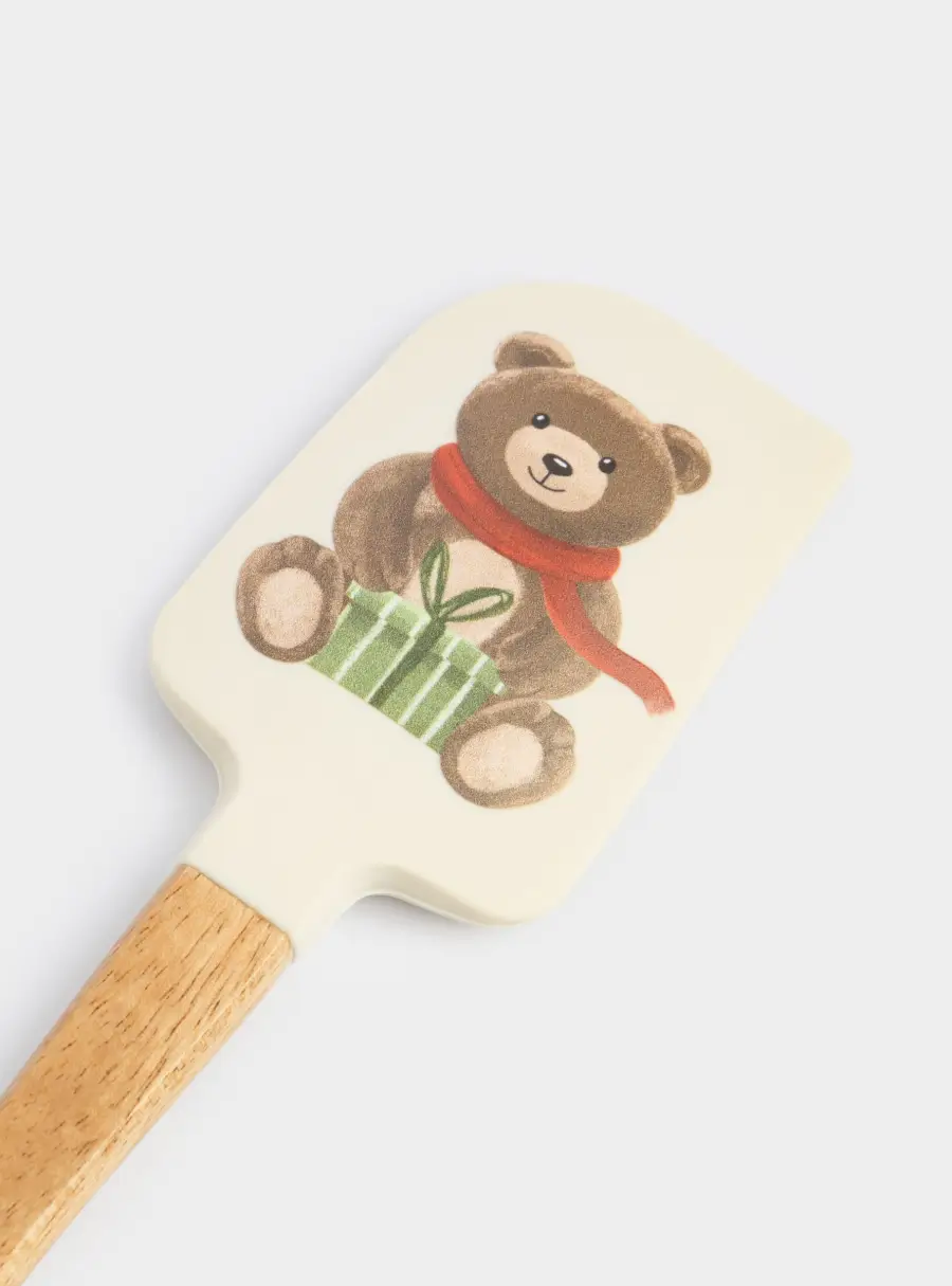 Набор для выпечки, 4 пр, лопатка/формы, силикон/дерево/сталь, Медведь и елка, New year ,image-2