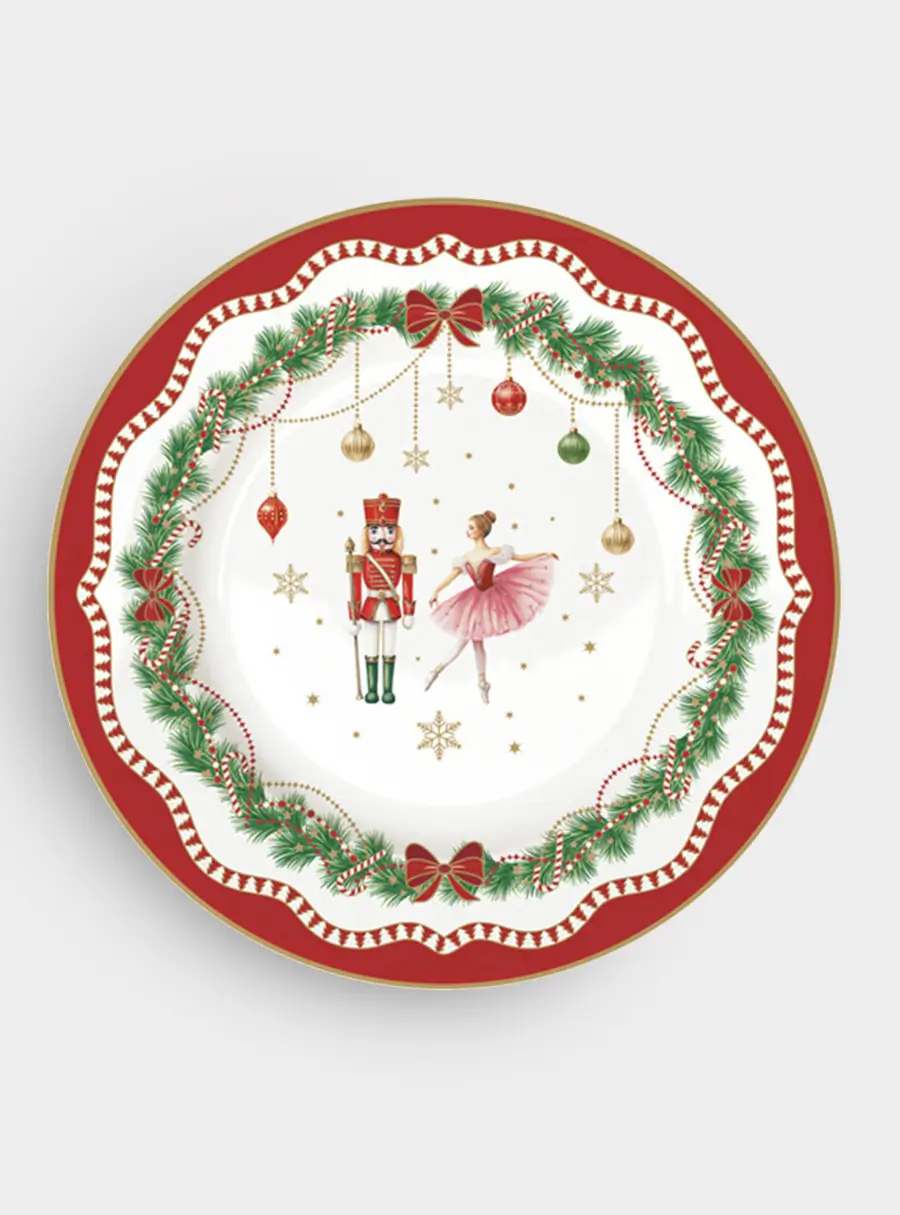 Тарелка десертная, 19 см, 4 шт, фарфор P, белая, Микс, Magie de Noel ,image-1