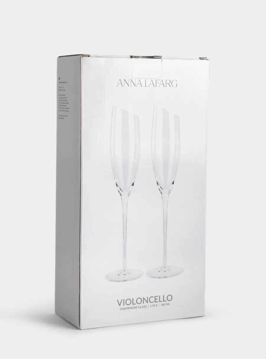 Бокал для шампанского, 180 мл, 2 шт, кристальное стекло, Violoncello, image-6