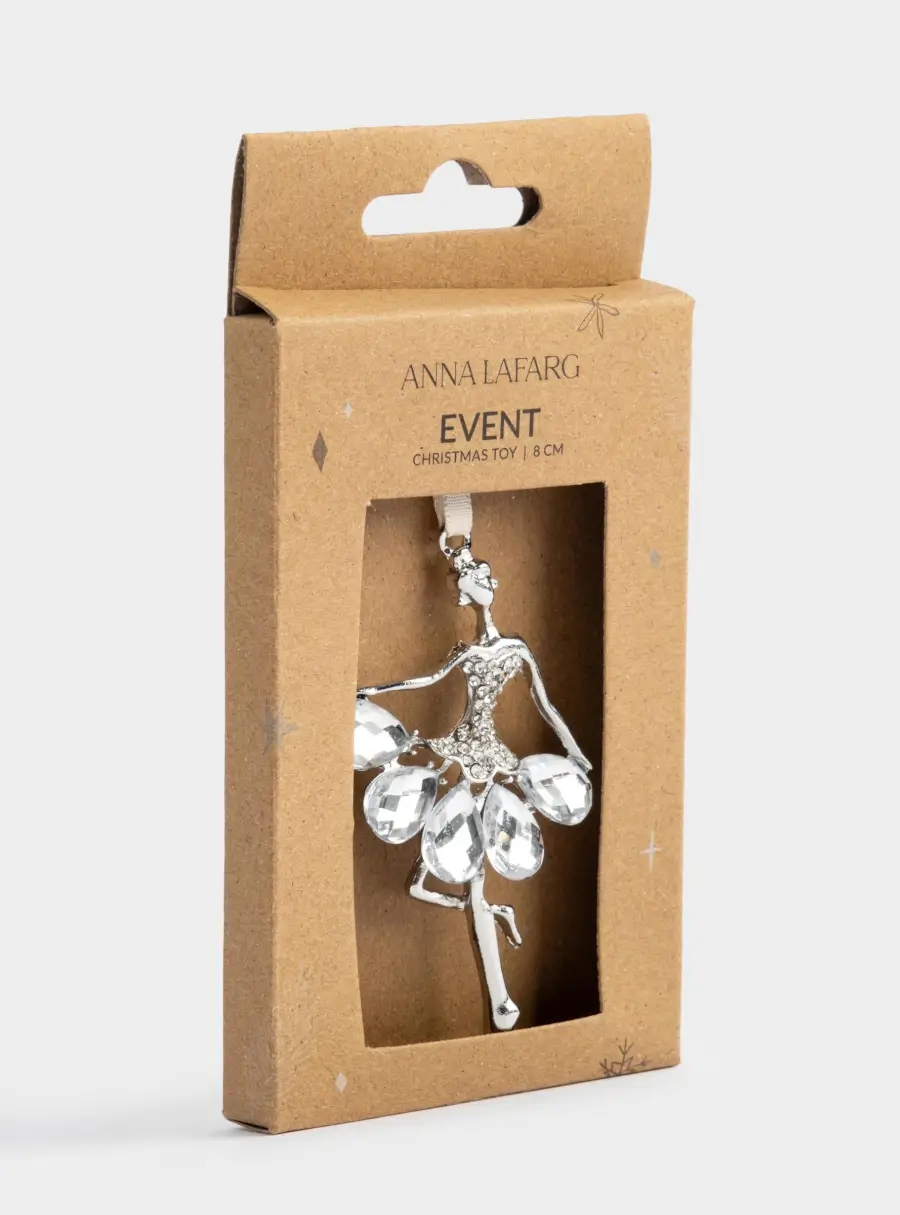 Игрушка елочная, 8 см, металл, серебристая, Балерина, Event, image-5