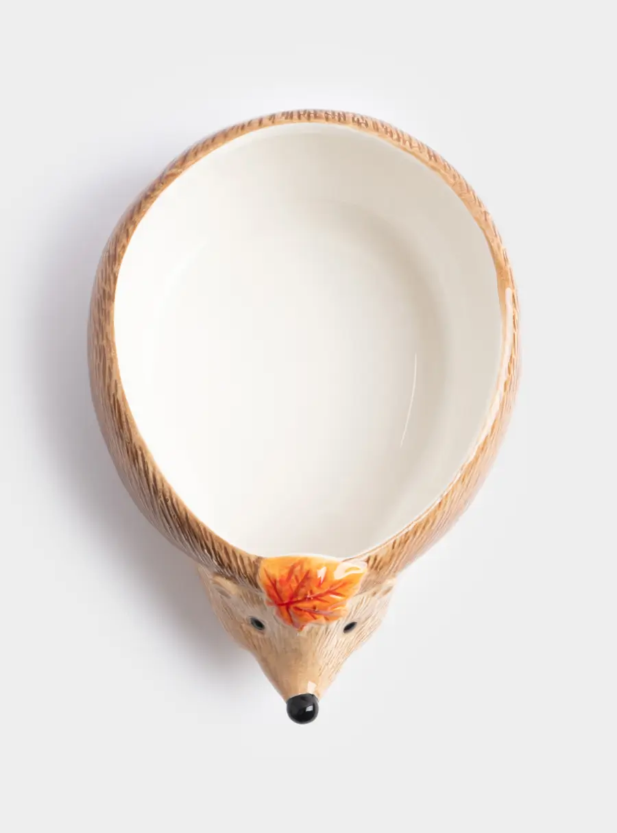 Конфетница, 21х15 см, керамика, коричневая, Еж с листом, Autumn forest ,image-2