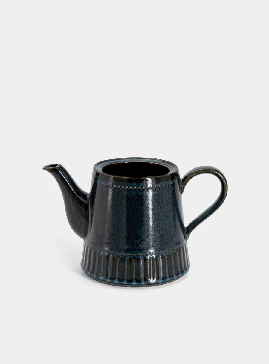 Ваза декоративная, 16,5 см, фарфор P, черно-синяя, в крапинку, Чайник, Black Kitchen, image-2