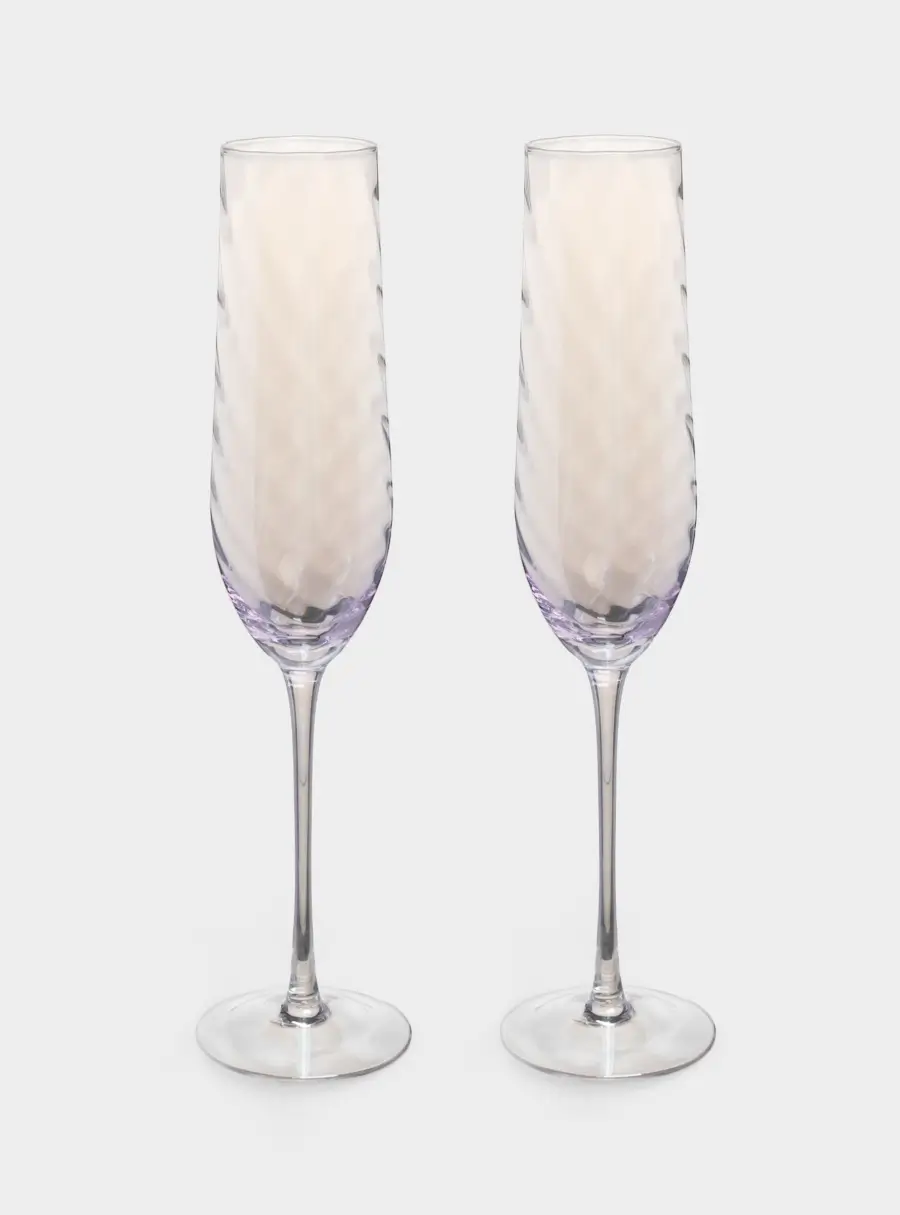 Бокал для шампанского, 250 мл, 2 шт, стекло, сиреневый, Romance ,image-0