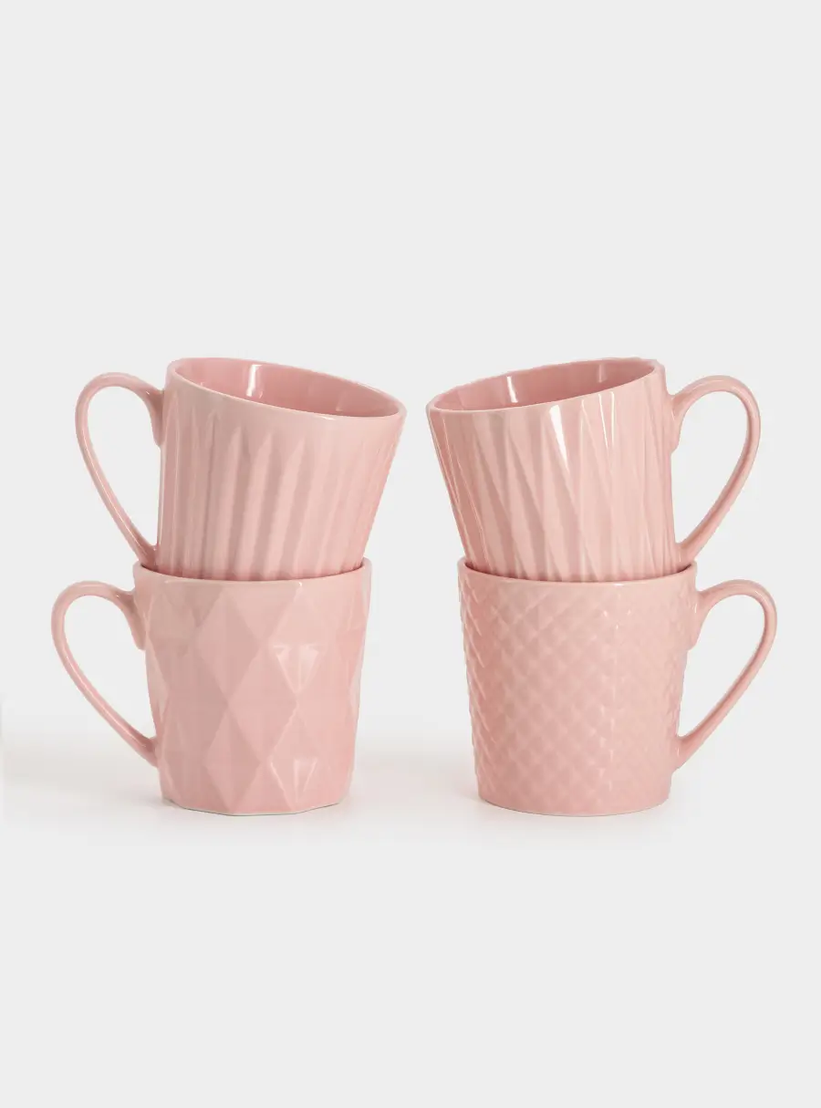 Набор кружек, 4 пр, 380 мл, розовые, Nova