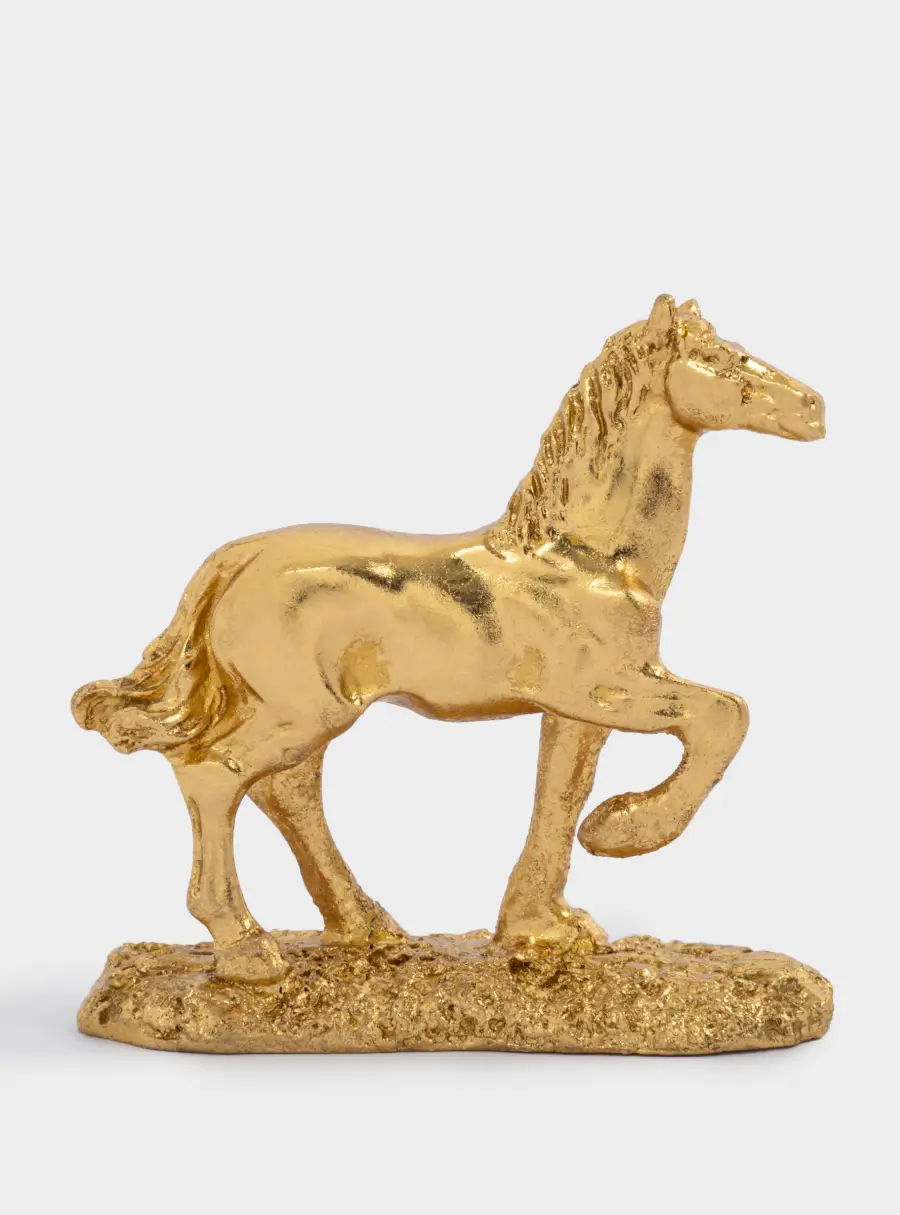 Статуэтка, 9 см, полирезин, золотистая, Лошадь, Horse ,image-1