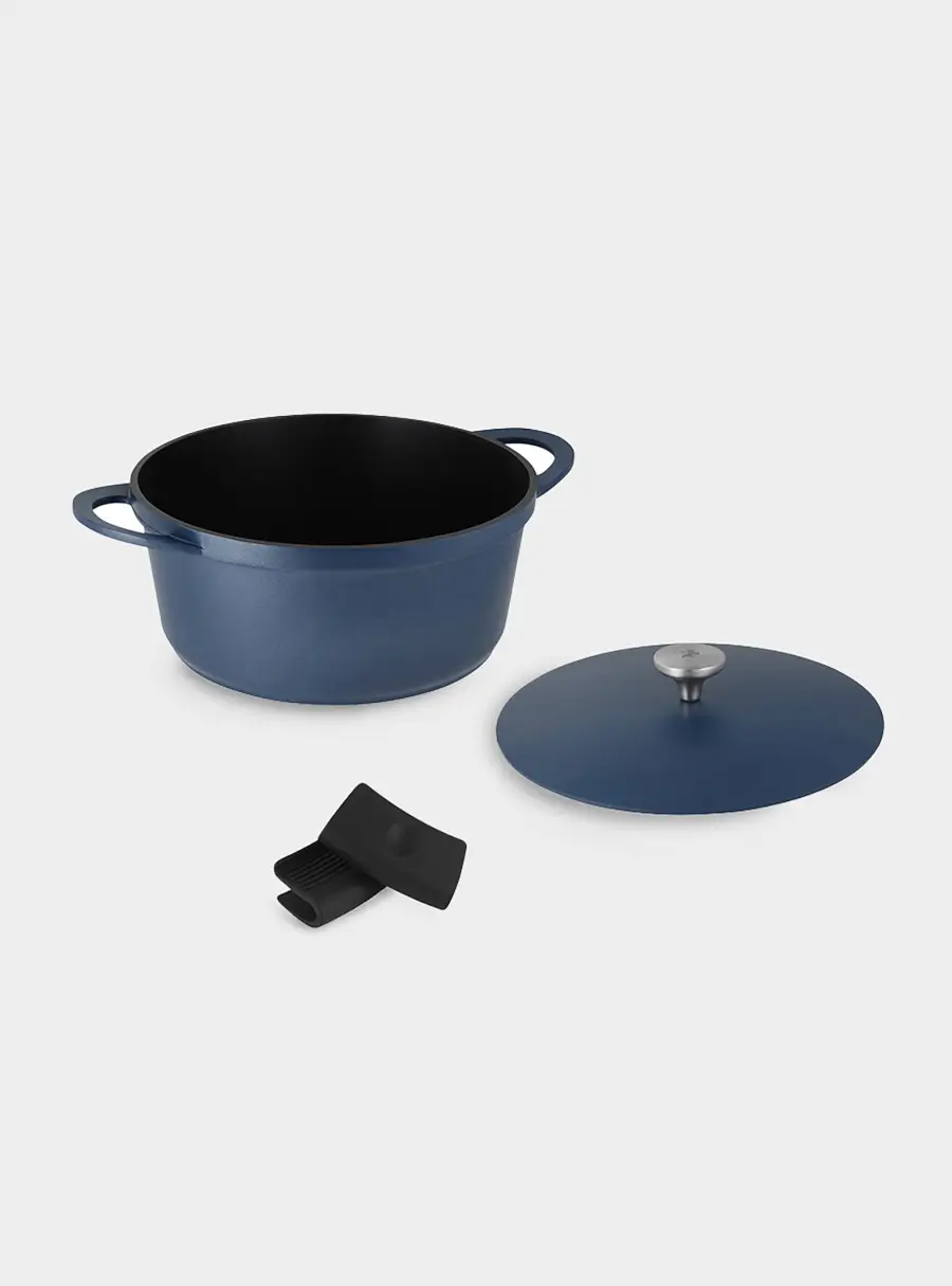 Кастрюля, 28 см, 6.3 л, с крышкой, с покрытием, алюминий, синяя, Agile, image-2