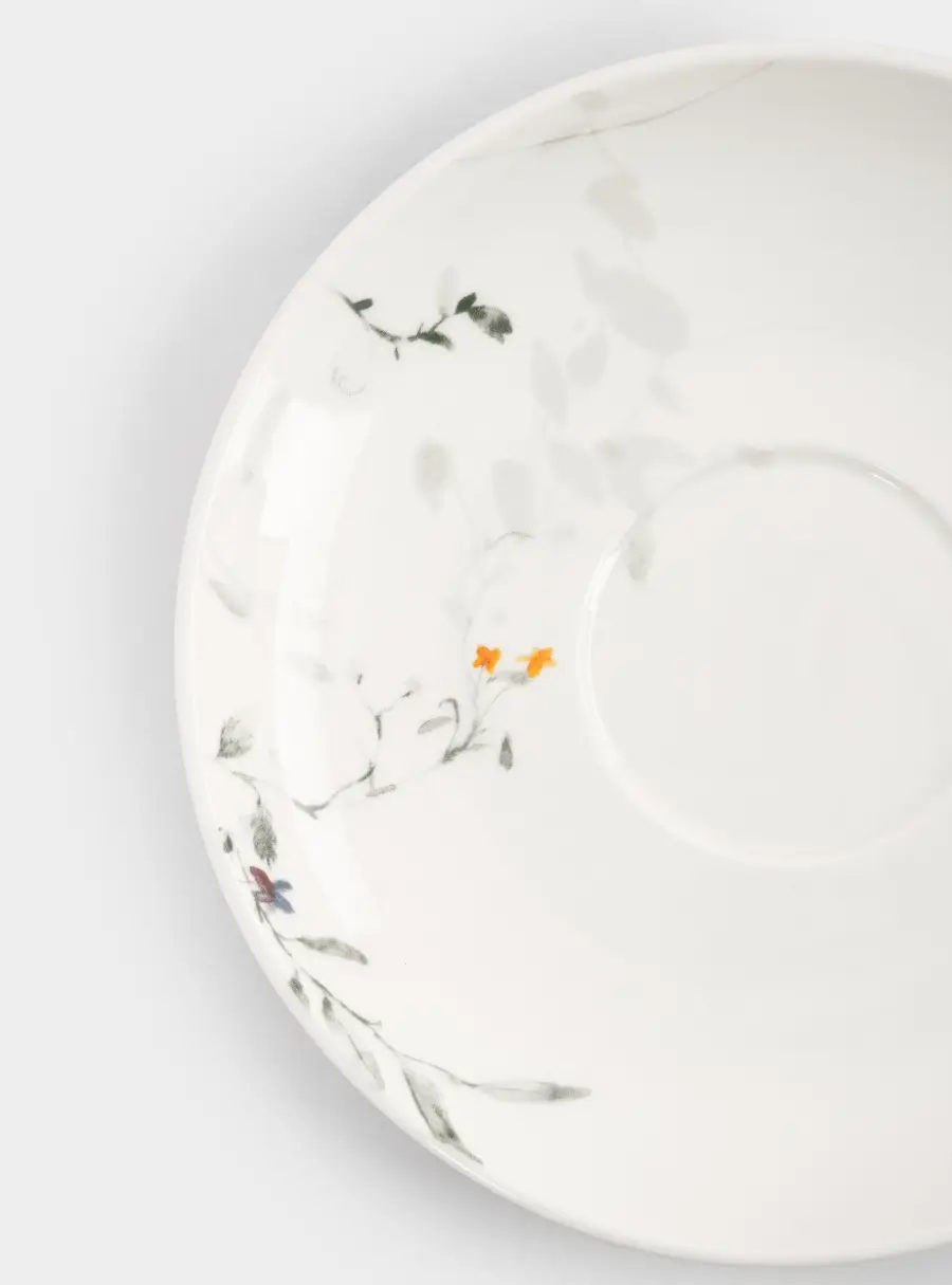 Пара чайная, 6 перс, 12 пр, 220 мл, фарфор N, белая, Цветы и листья, Primrose, image-6