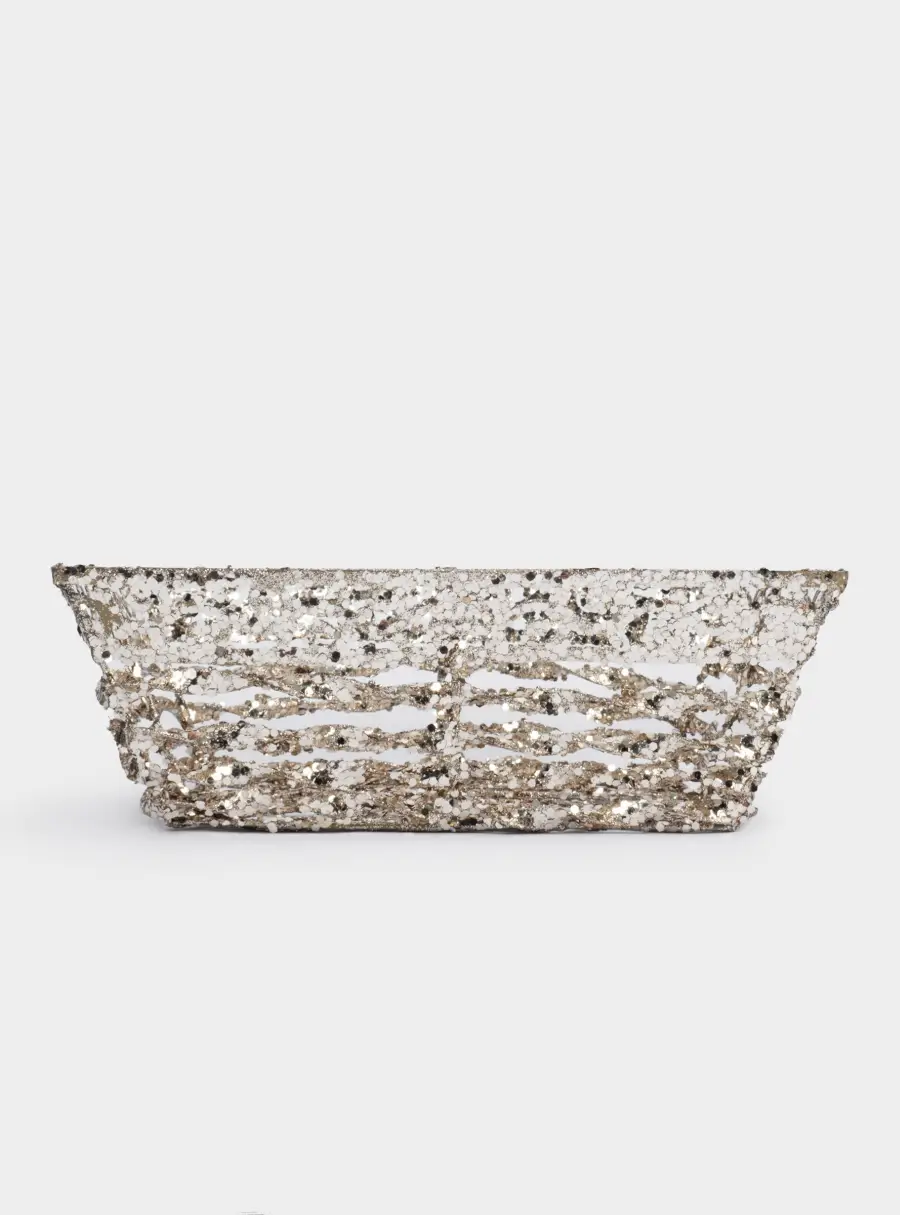 Корзина декоративная, 25х20 см, пластик/металл, прямоугольная, шампань, Celebration, image-4