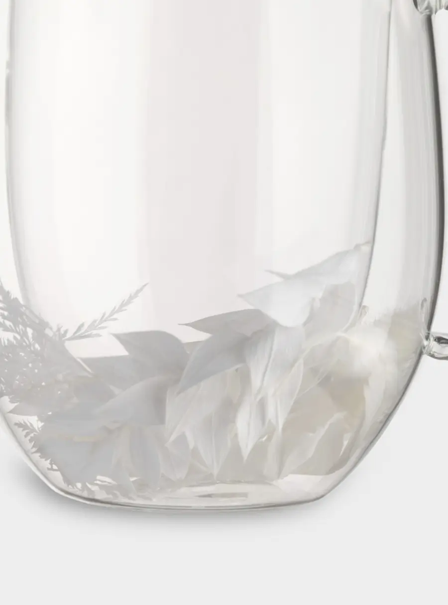 Кружка, 330 мл, стекло Б, с сухоцветами внутри, Белые цветы, Wind-mystery, image-4