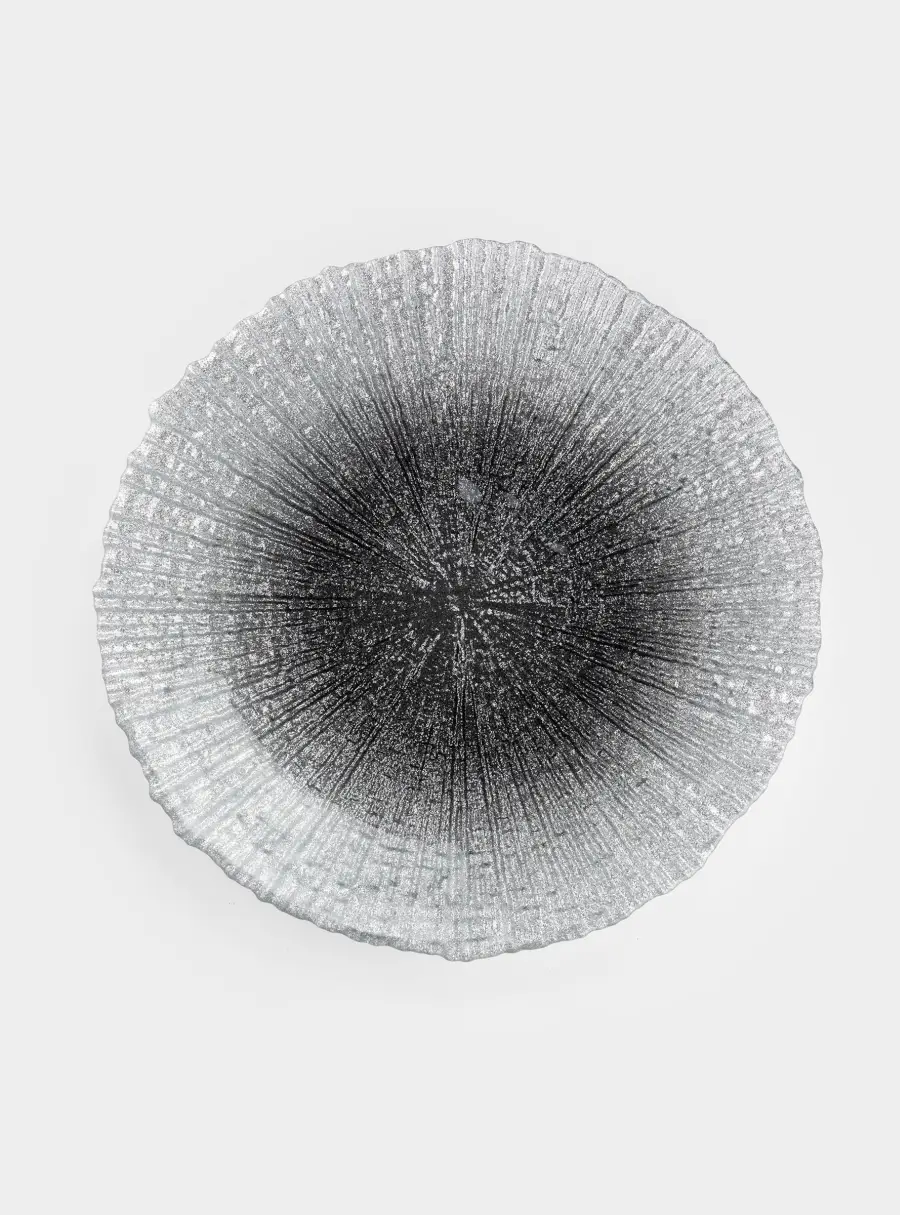 Тарелка обеденная, 28 см, стекло, серебристо-серая, Avila ,image-0