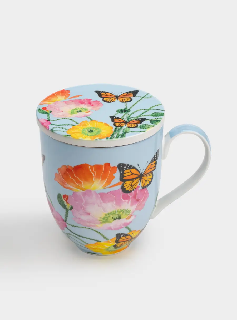 Кружка, 400 мл, с подставкой, Маки, image-5