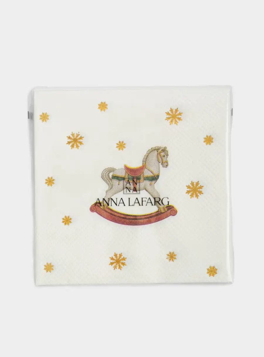 Салфетки бумажные, 21х21 см, 20 шт, квадратные, белые, Лошадка-качалка, Miracle, image-5