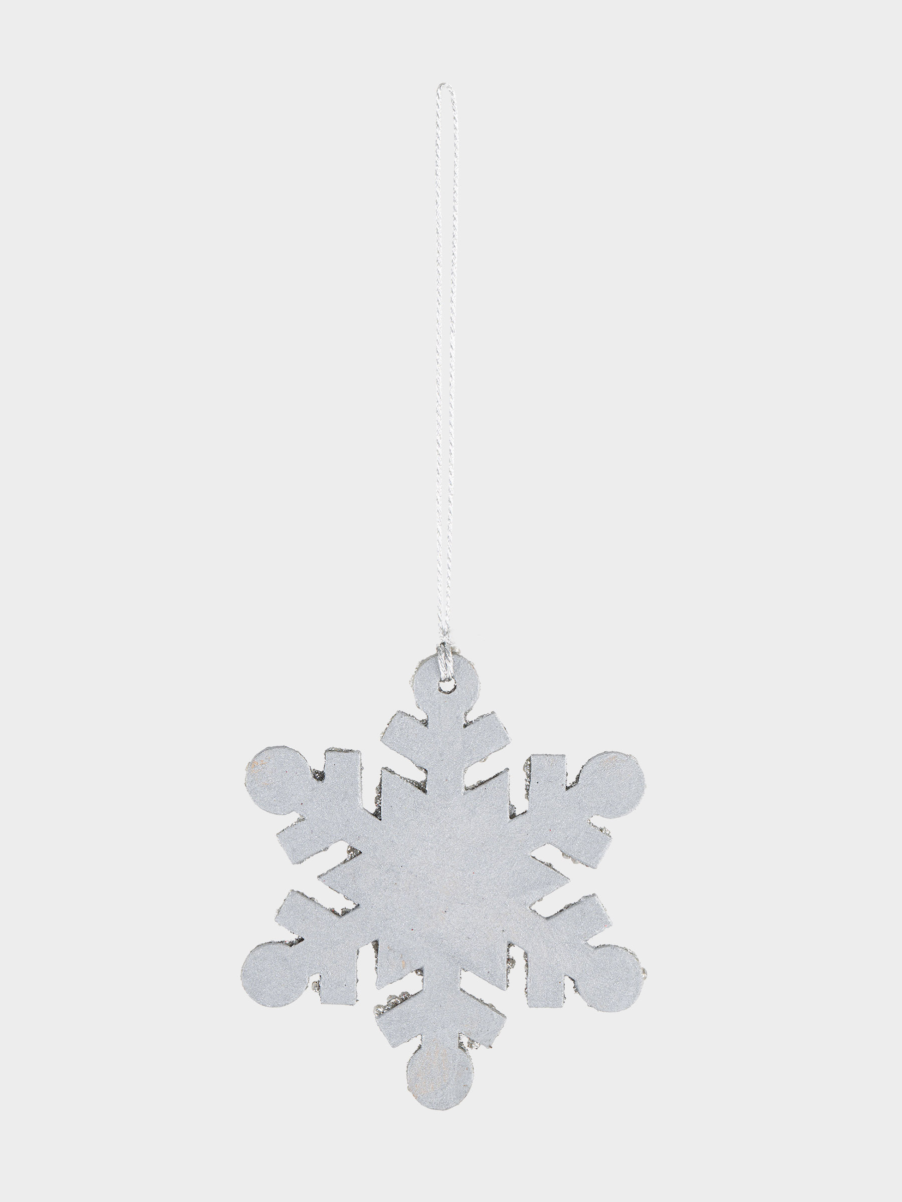 Игрушка елочная, 8 см, бисер/дерево, серебристая, Снежинка, New year, image-2