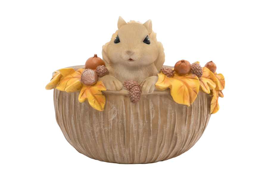 Конфетница, 17х14 см, полирезин, коричневая, Белка, Autumn forest