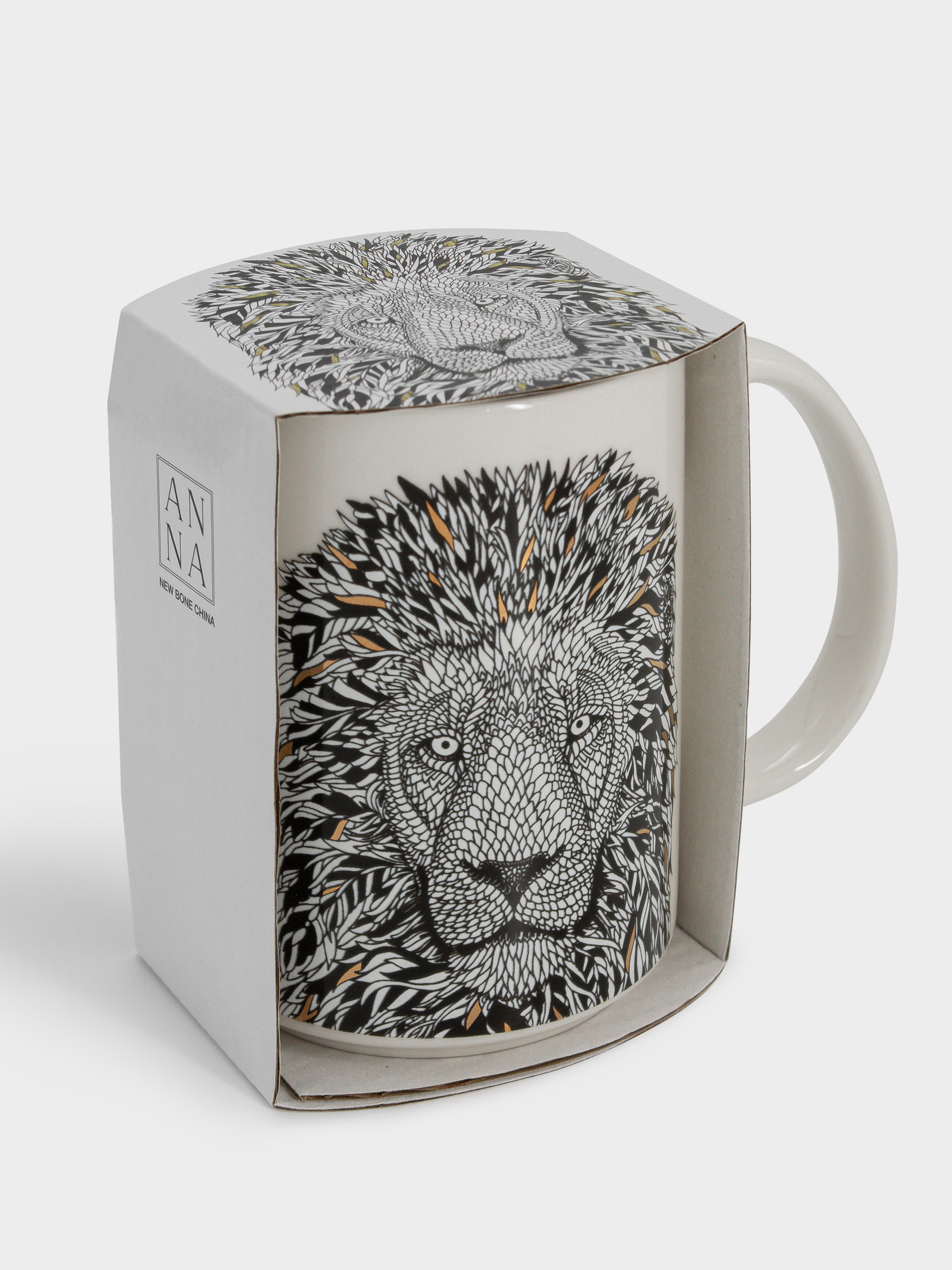 Кружка, 500 мл, фарфор N, белая, Лев, Wild, image-4