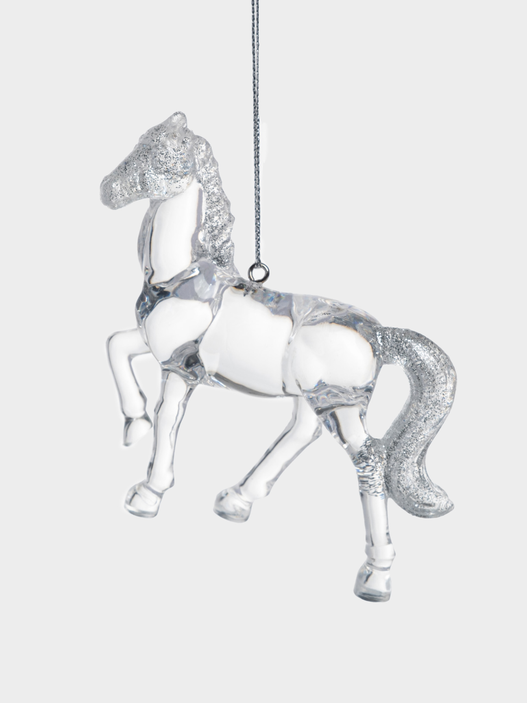 Игрушка елочная, 9 см, акрил, серебристая, Лошадь, Horse, image-0