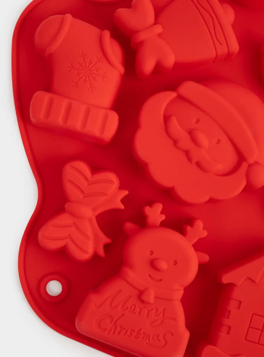 Форма для выпечки кексов, 25х20 см, 9 отд, силикон, красная, Варежка, Muffin, image-4