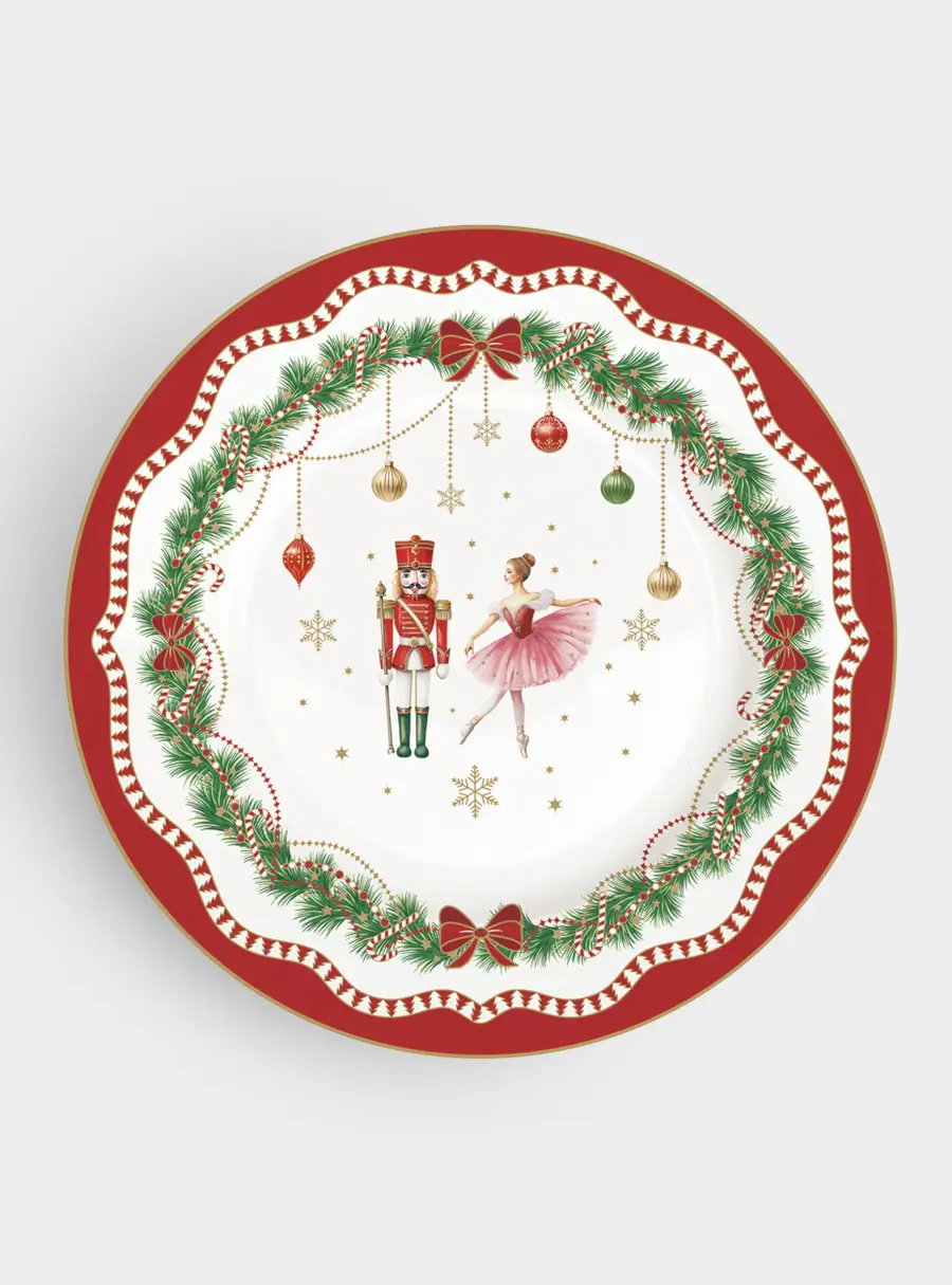 Тарелка закусочная, 19 см, фарфор P, белая, Щелкунчик и фея, Magie de Noel ,image-0