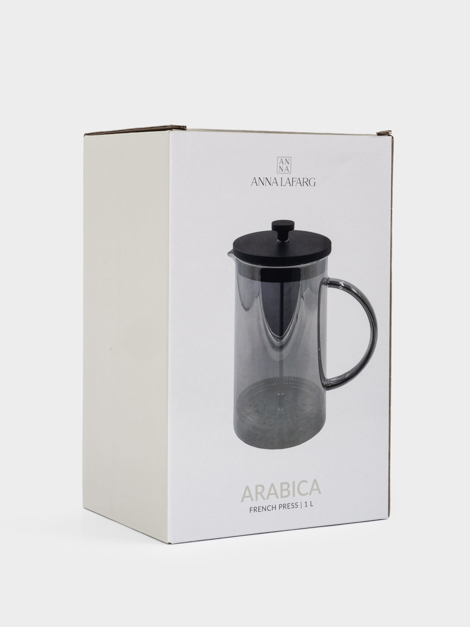 Френч-пресс, 1 л, стекло Б/сталь, серый, Arabica, image-4