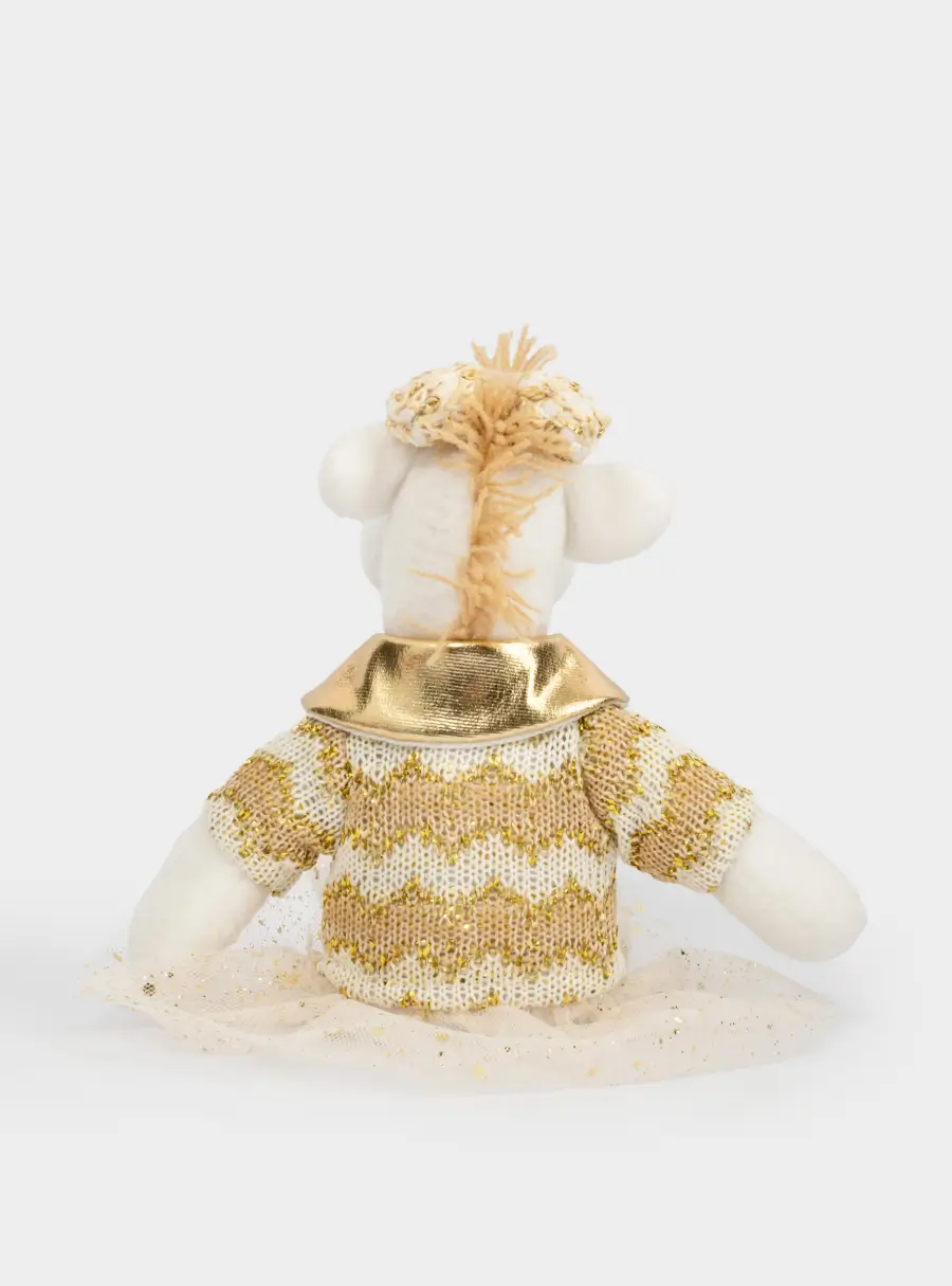 Игрушка, 23 см, мягкая, полиэстер, бело-золотистая, Лошадь в платье, New year ,image-2