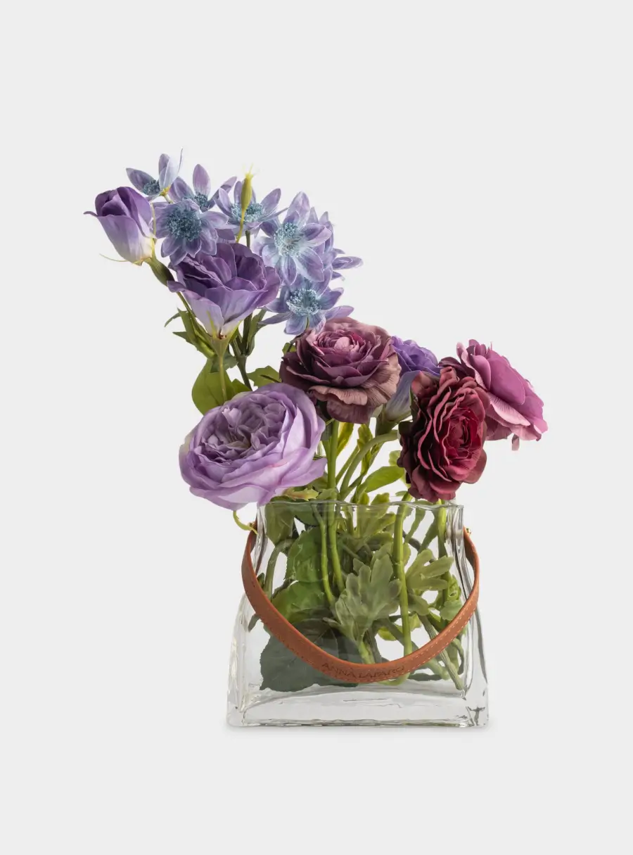 Ваза для цветов, 15 см, декоративная, с ручкой, стекло/полиуретан, Сумка, image-5