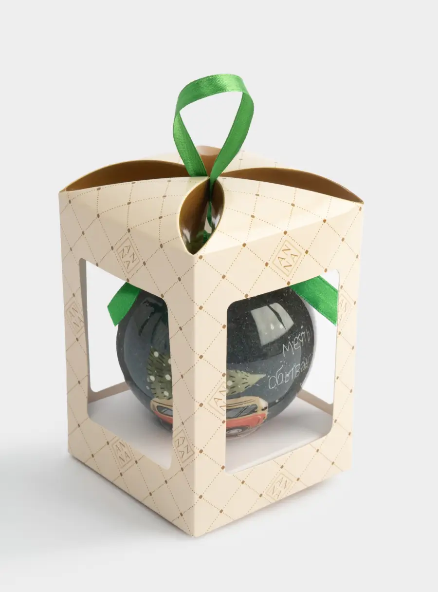 Игрушка елочная, 7 см, пенопласт, шар, Машинка, New year, image-4