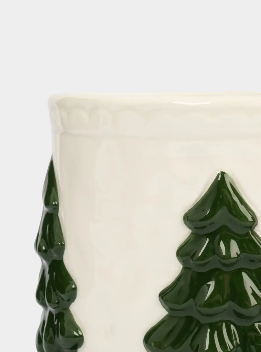 Кружка, 450 мл, керамика D, зелено-красная, Елки, New year, image-2