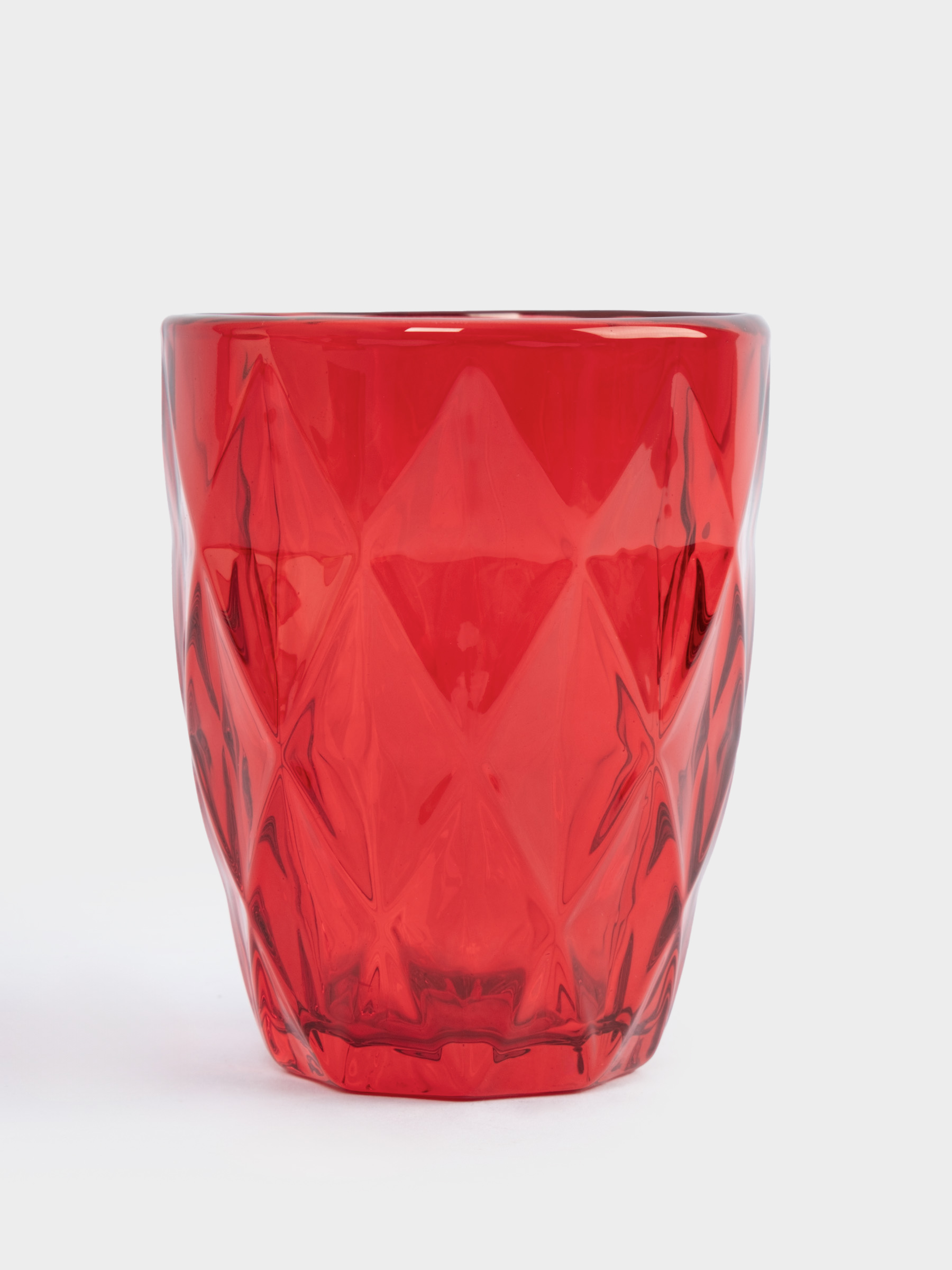 Стакан, 10 см, 270 мл, стекло, красный, Diamond color, image-2
