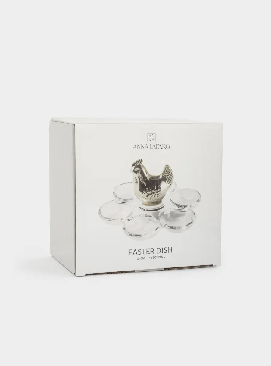 Блюдо пасхальное, 15 см, 6 отд, стекло, золотистое, Курица, Golden Easter, image-5