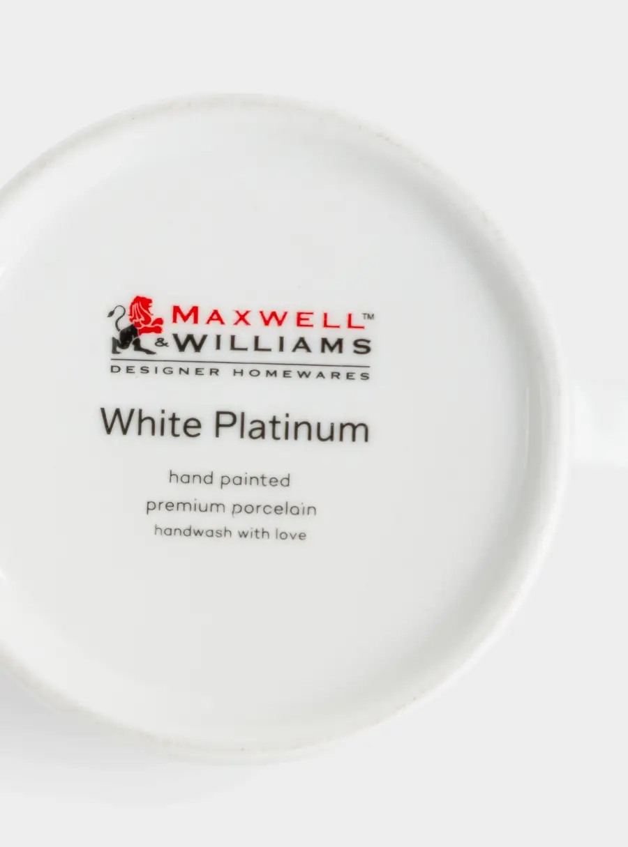 Кружка, 300 мл, фарфор P, белая, с серебристым кантом, White Platinum, image-3