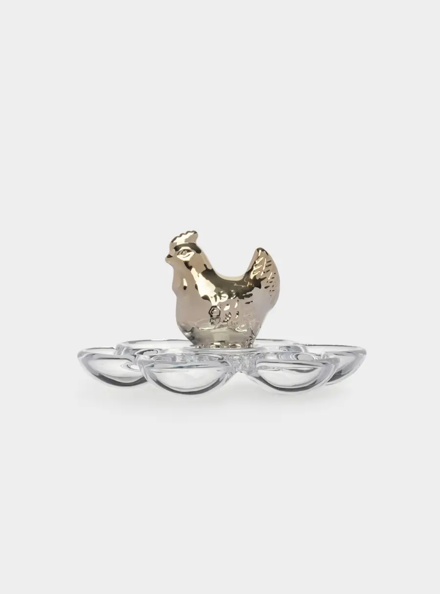 Блюдо пасхальное, 15 см, 6 отд, стекло, золотистое, Курица, Golden Easter ,image-2