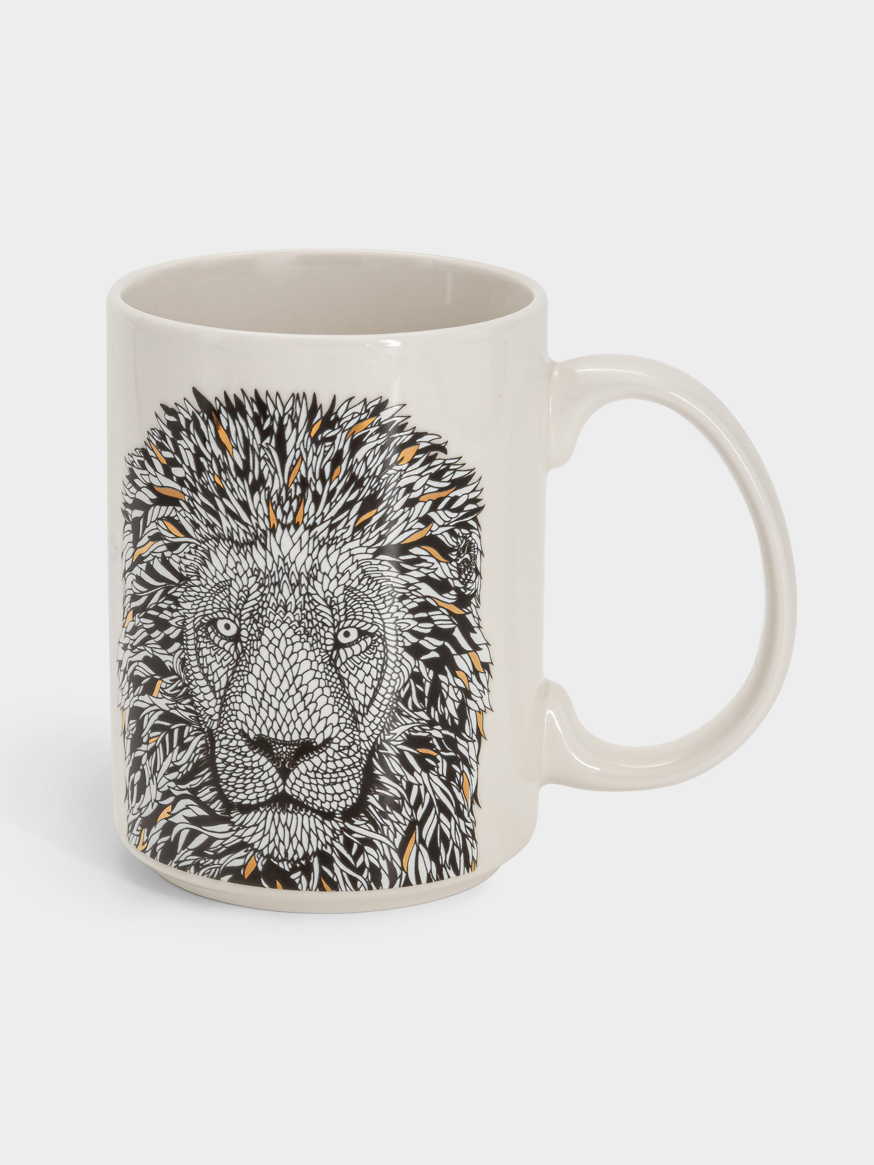Кружка, 500 мл, фарфор N, белая, Лев, Wild, image-0