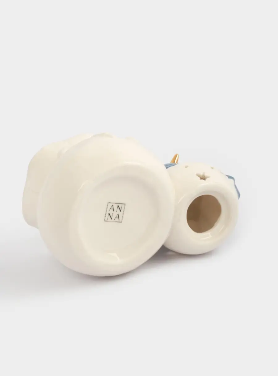 Конфетница, 17х11 см, фарфор P, бело-голубая, Снеговик с мешком, Snowfall, image-5