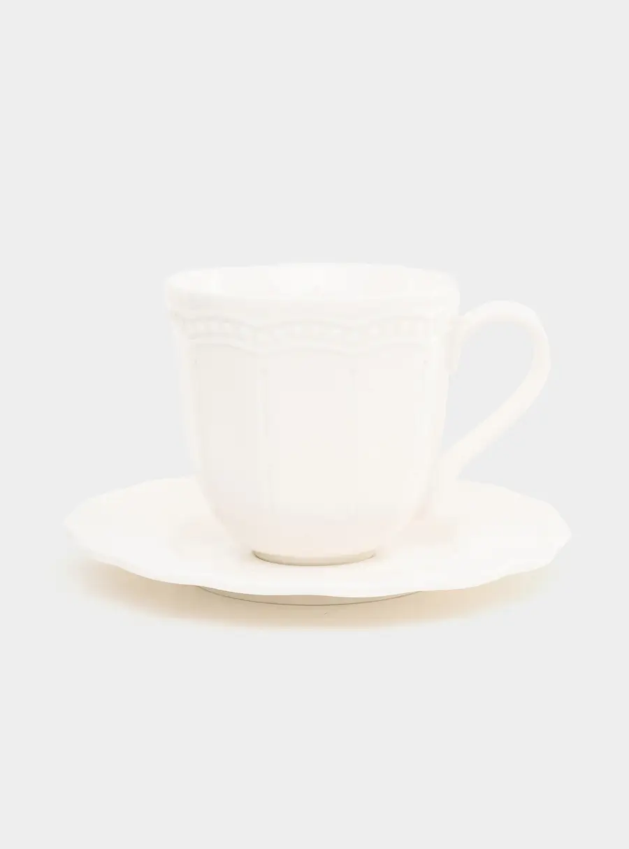 Чашка с блюдцем, 250 мл, белая, Elite ,image-0