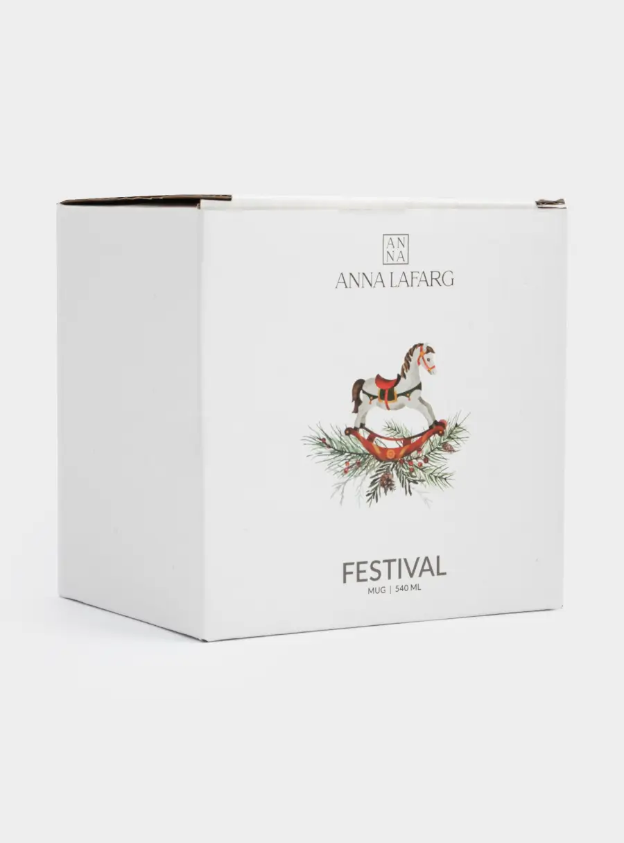 Кружка, 540 мл, керамика, зеленая, Лошадка, Festival, image-5