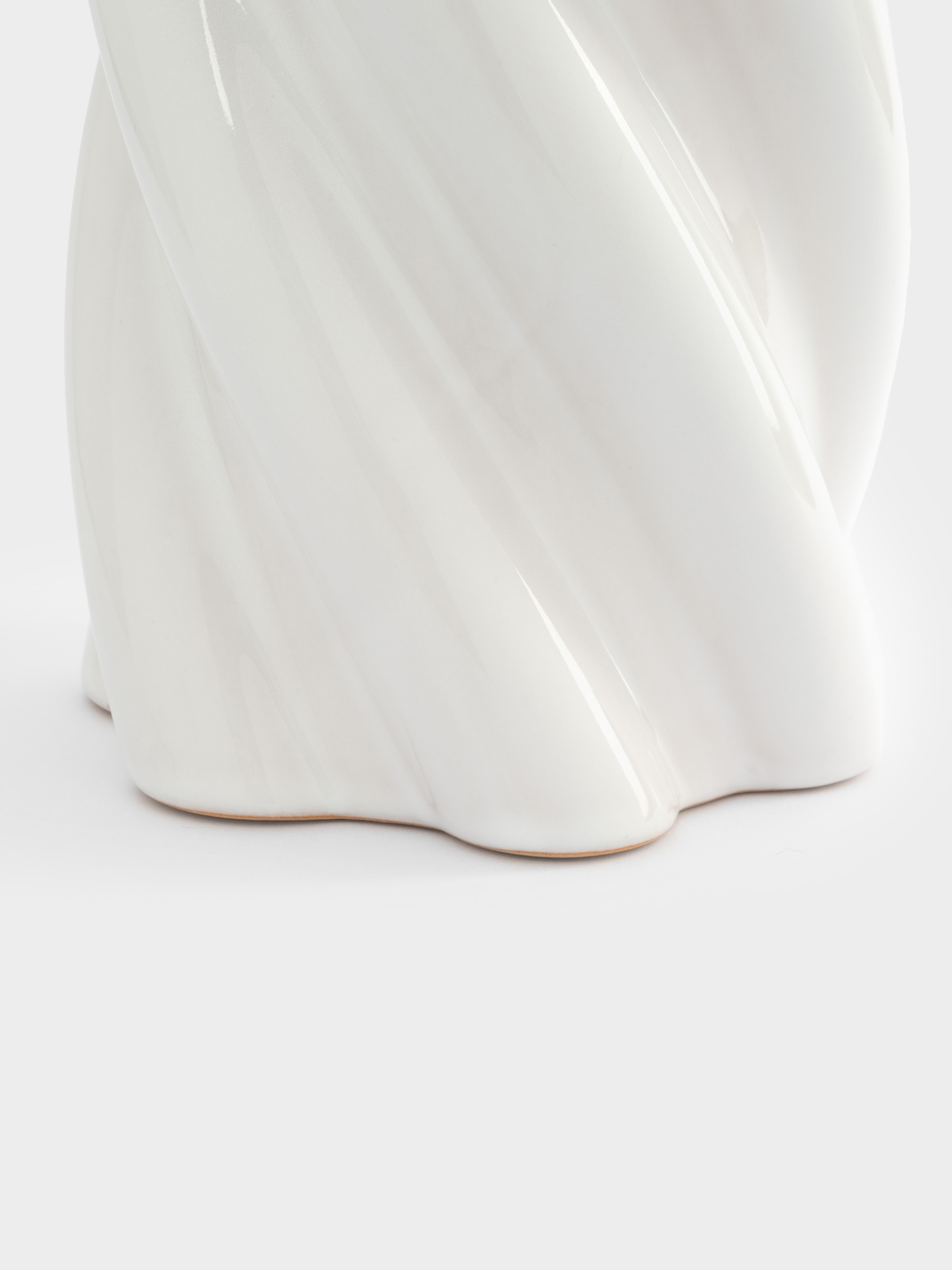 Ваза для цветов, 30 см, керамика, молочно-бежевая, Drapery, image-3