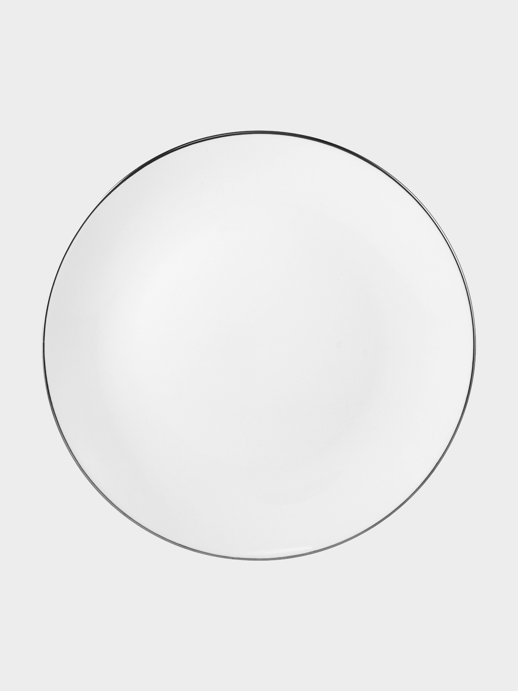 Тарелка закусочная, 23 см, фарфор P, белая, с серебристым кантом, White Platinum, image-0