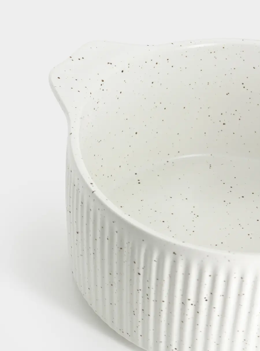 Кастрюля, 3 л, с крышкой, фарфор P, круглая, молочная, в крапинку, Speckle, image-5