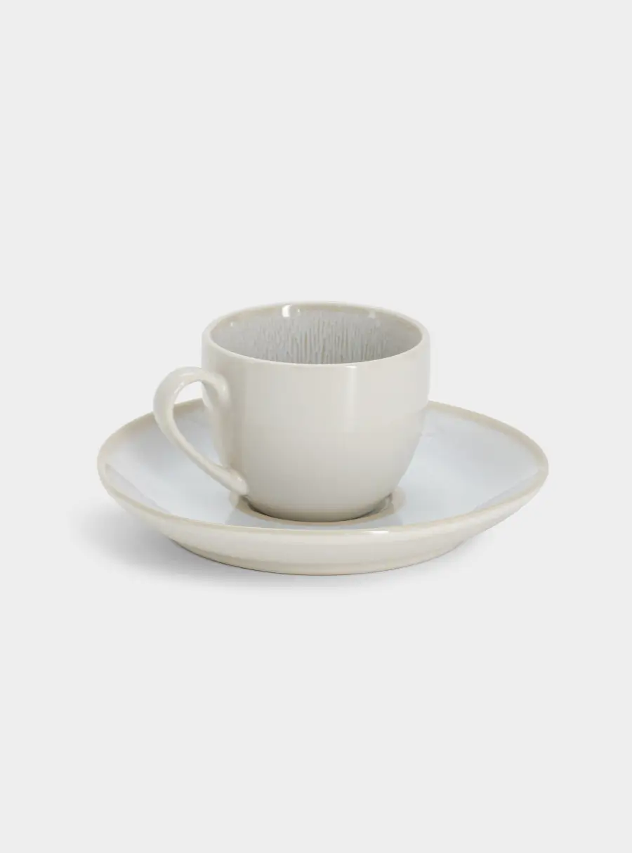 Пара кофейная, 1 перс, 2 пр, 90 мл, керамика, бежевая, в крапинку, North Organic ,image-1