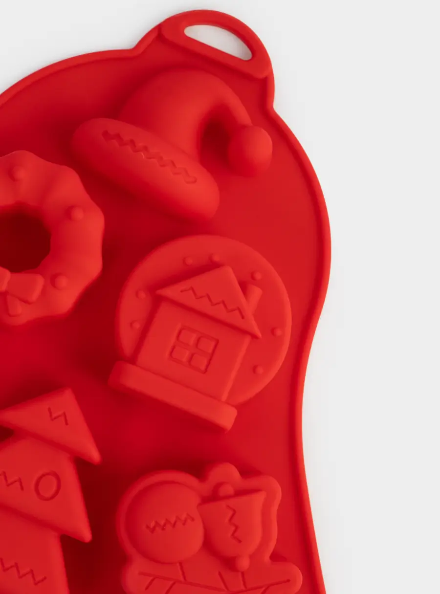 Форма для выпечки кексов, 21х20 см, 6 отд, силикон, красная, Колокольчик, Muffin ,image-3