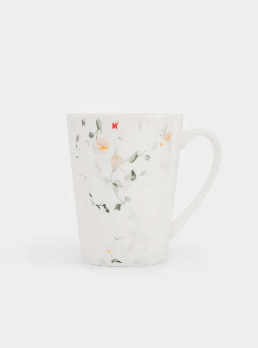 Кружка, 420 мл, фарфор N, белая, Цветы и листья, Primrose ,image-2