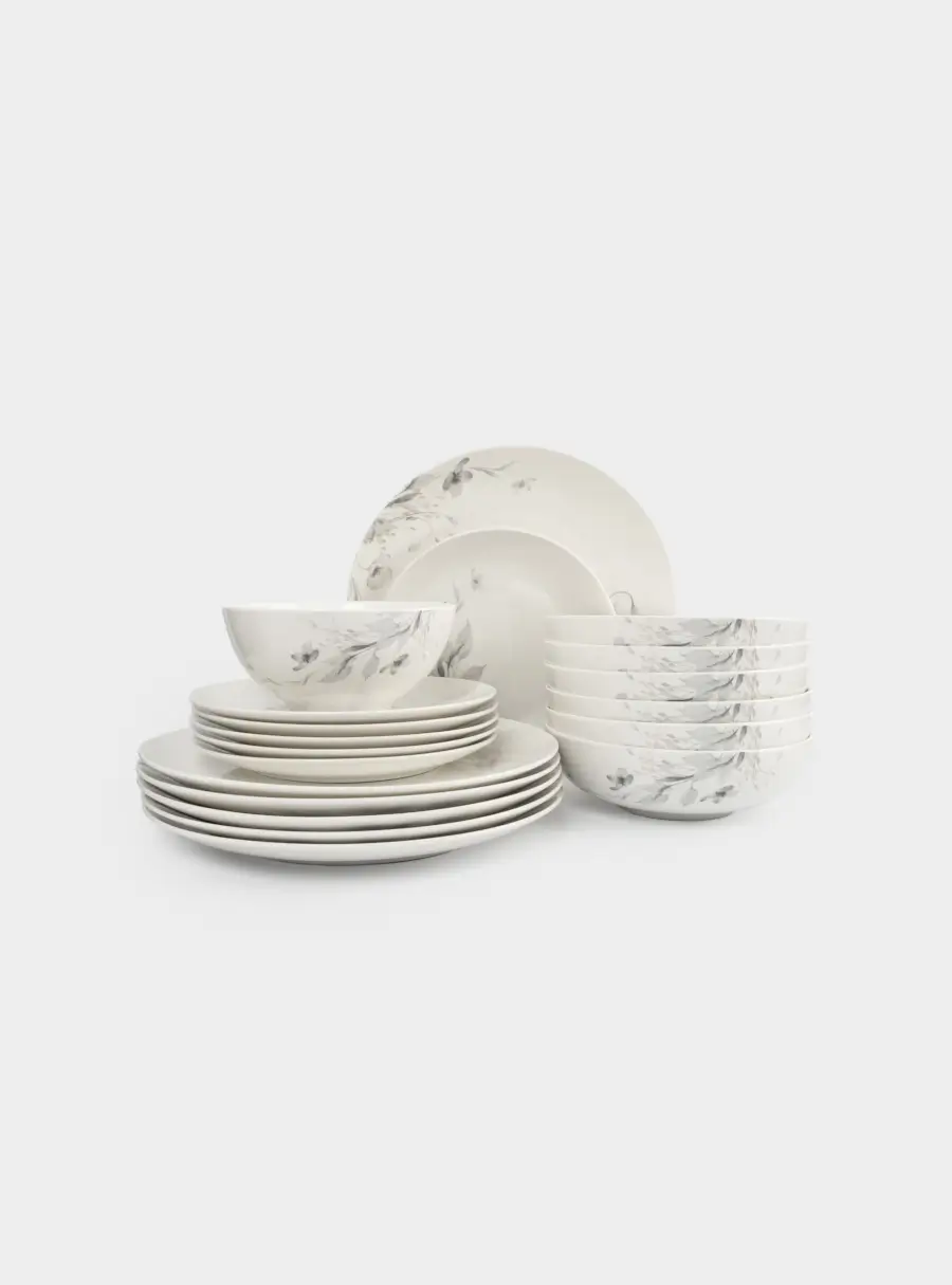 Сервиз обеденный, 6 перс, 19 пр, фарфор N, молочный, Полевые цветы, Flower melody, image-8