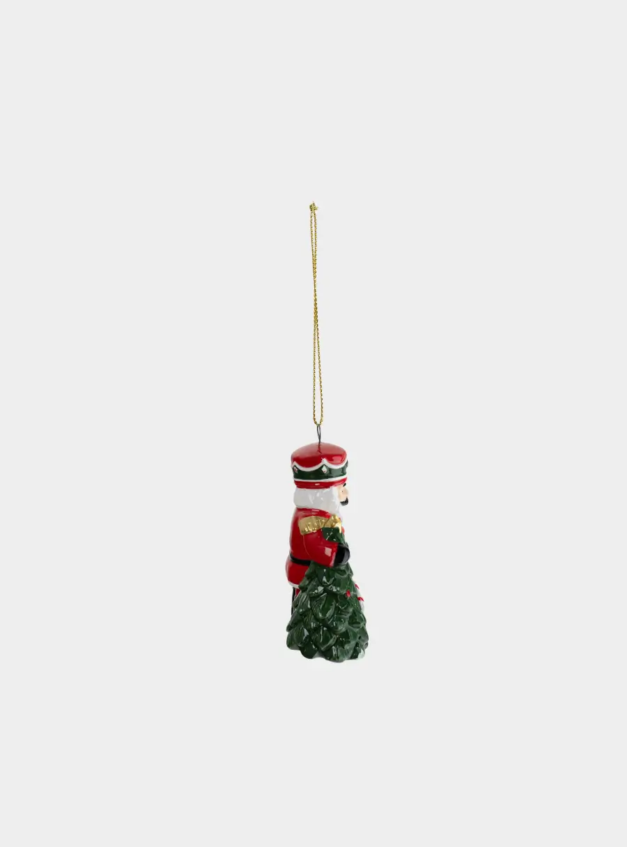 Игрушка елочная, 8 см, керамика D, Щелкунчик с елкой, Nutcracker ,image-2