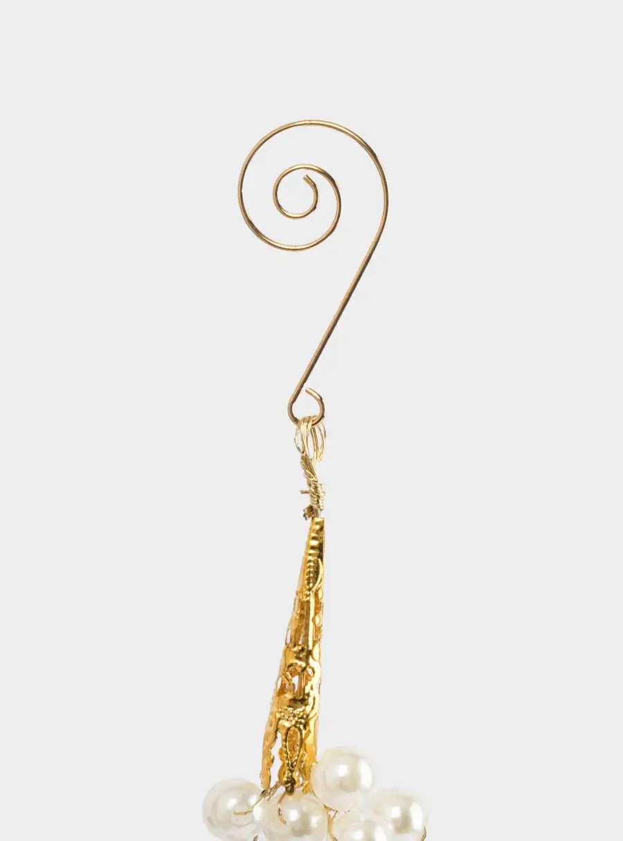 Украшение декоративное, 45 см, подвесное, акрил/металл, красно-белое, Жемчуг, New year, image-3