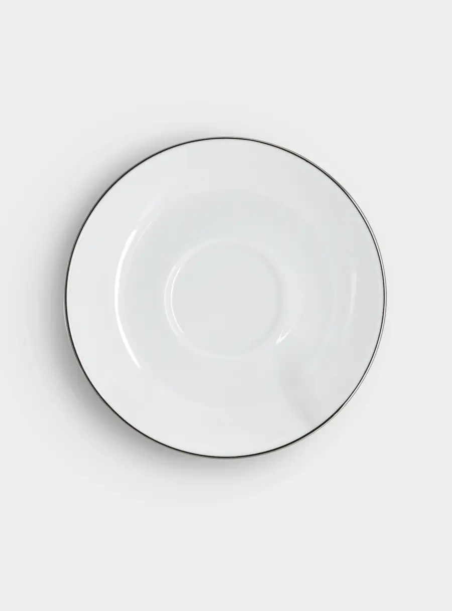 Пара кофейная, 1 перс, 2 пр, 90 мл, фарфор P, белая, с серебристым кантом, White Platinum, image-2