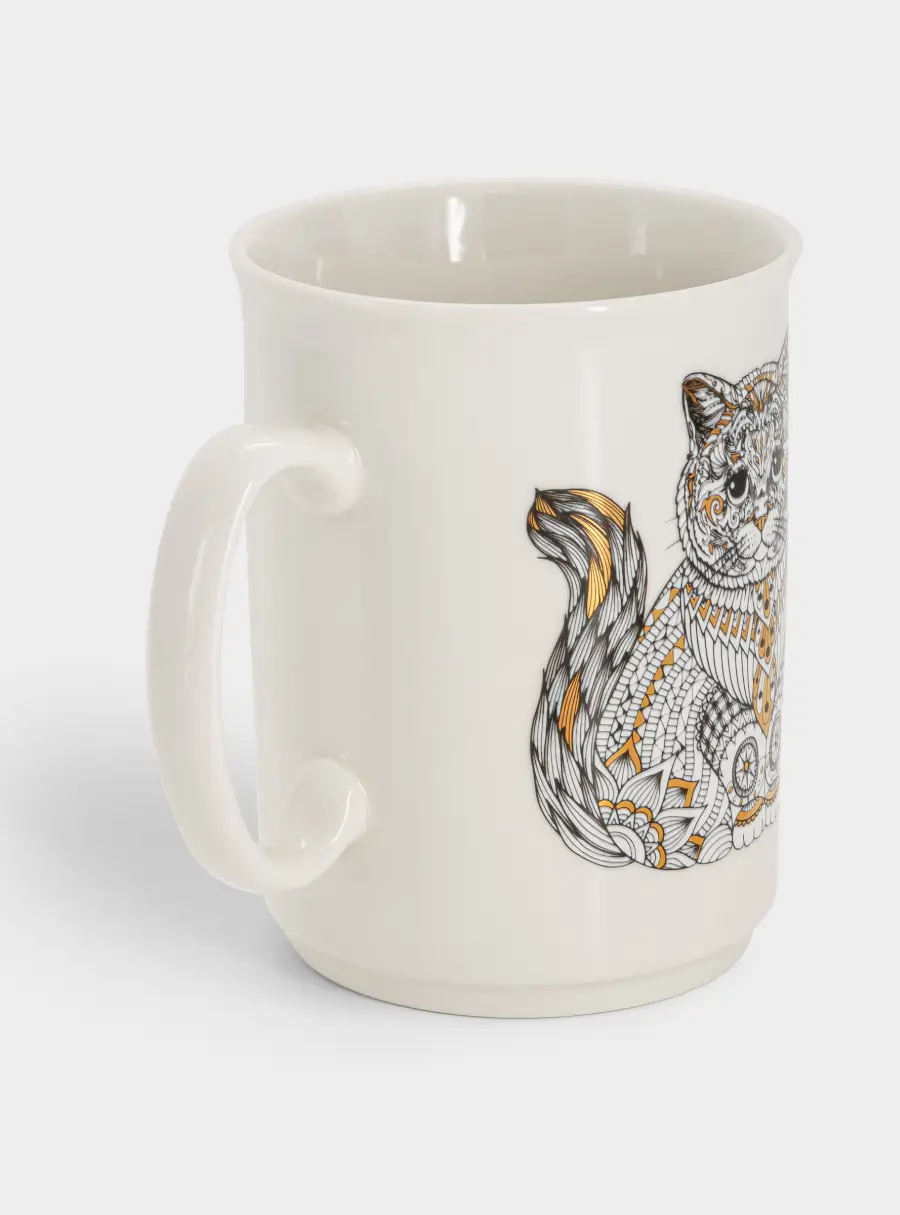 Кружка, 415 мл, фарфор N, белая, Кот, Wild ,image-3