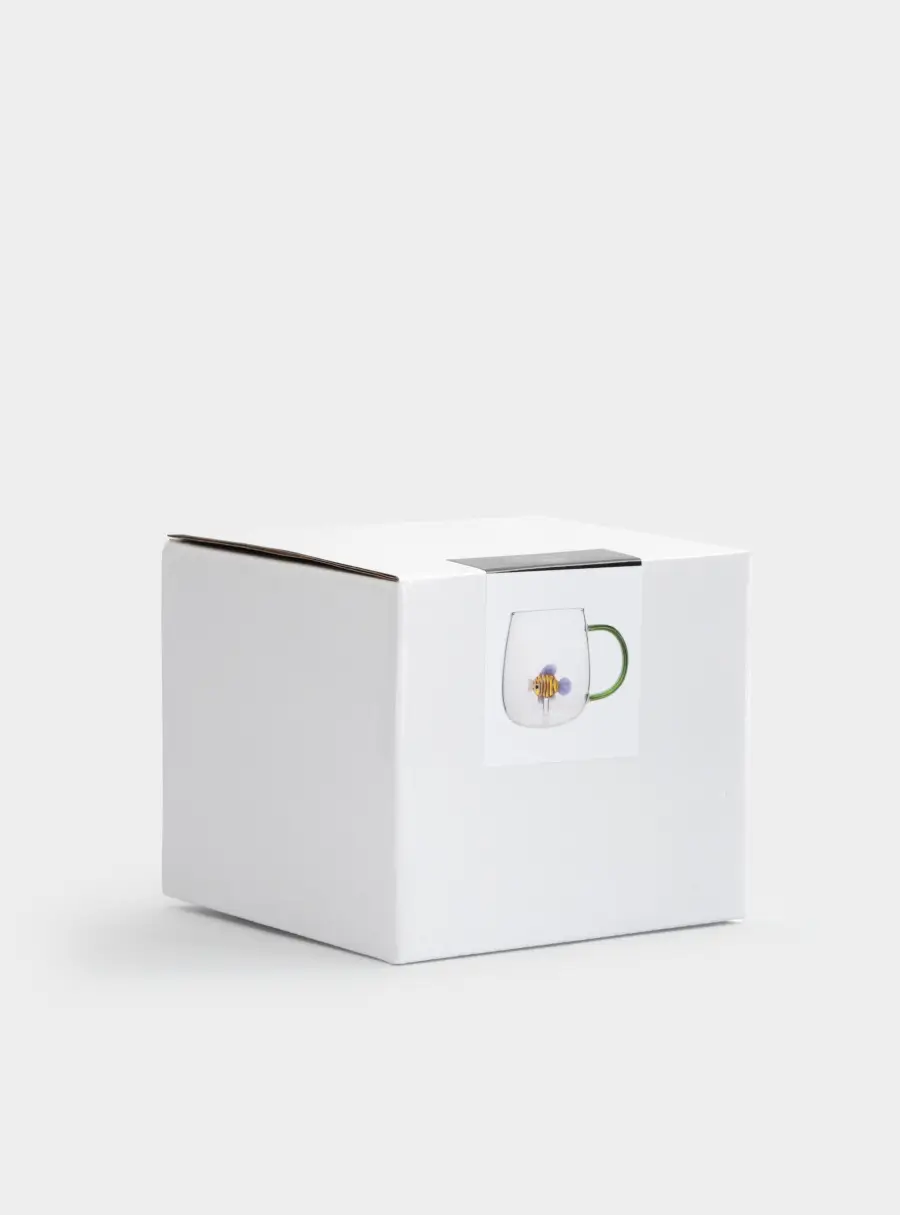 Кружка, 400 мл, стекло Б, зеленая ручка, Рыбка, Sea world, image-5