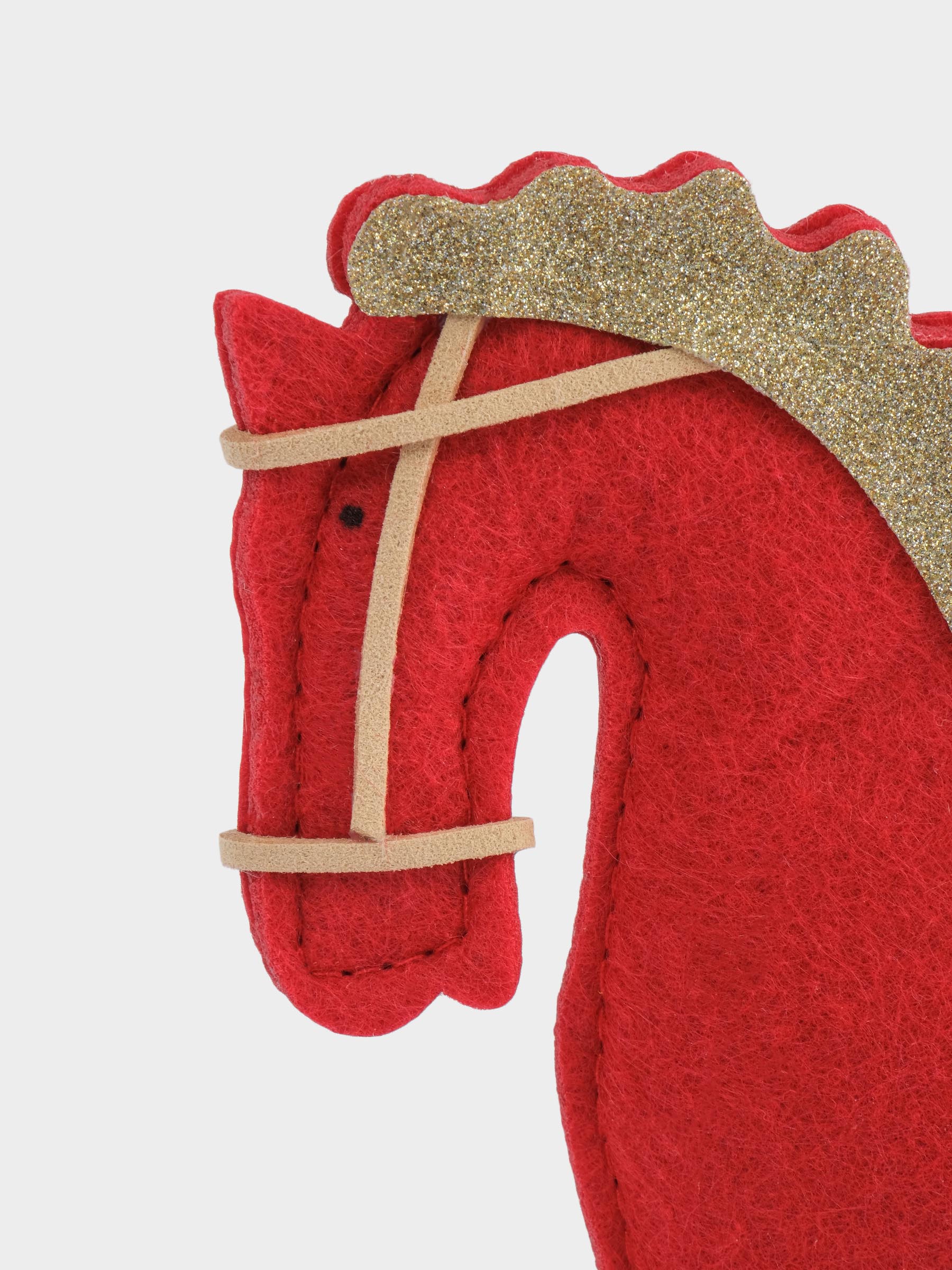 Статуэтка, 19 см, фетр/МДФ, красная, Лошадка-качалка, Bright horse, image-4