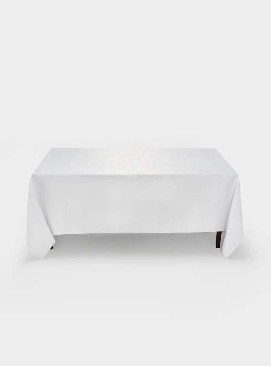 Скатерть, 170х250 см, жаккард, полиэстер, белая, Ели, White forest ,image-1