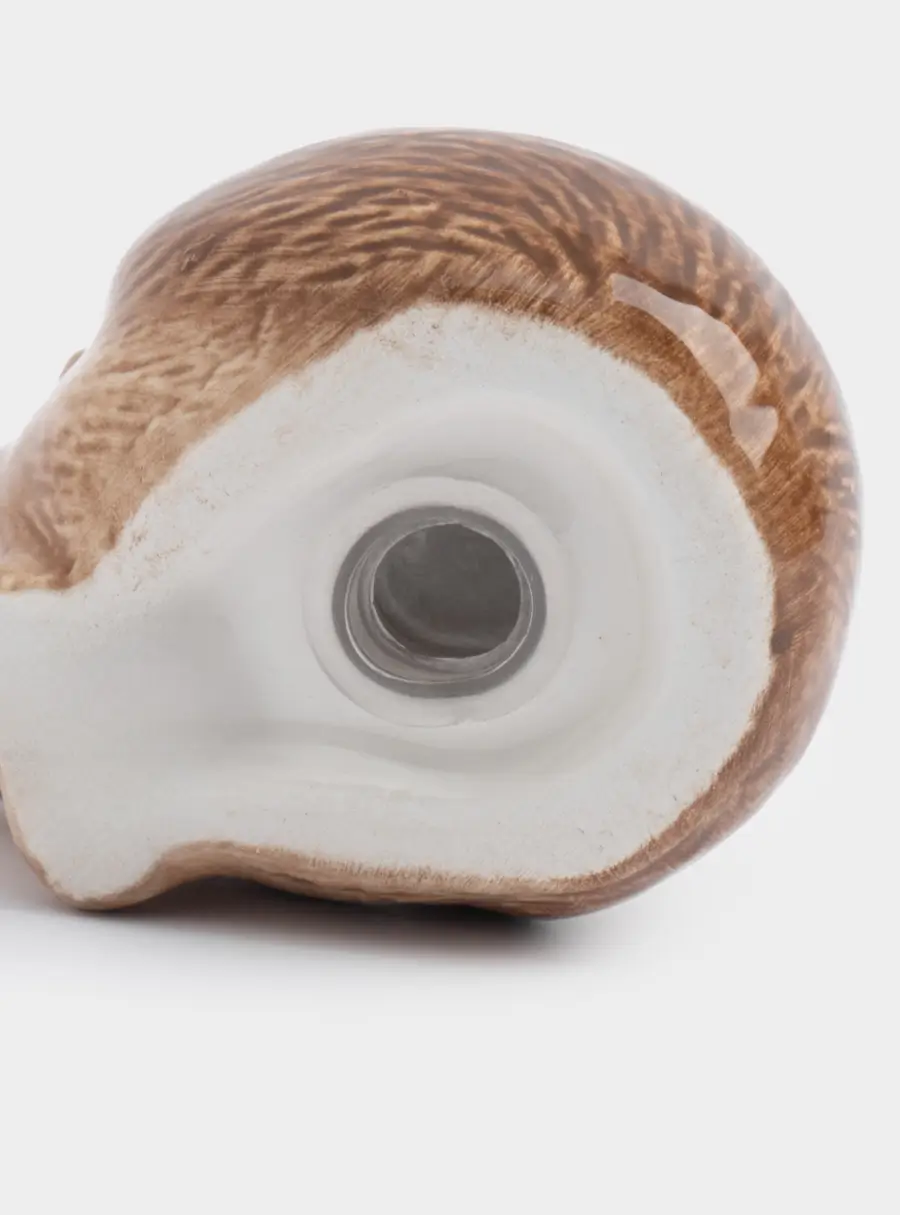 Емкость для соли или перца, 5 см, керамика, коричневая, Еж с листом, Autumn forest ,image-3